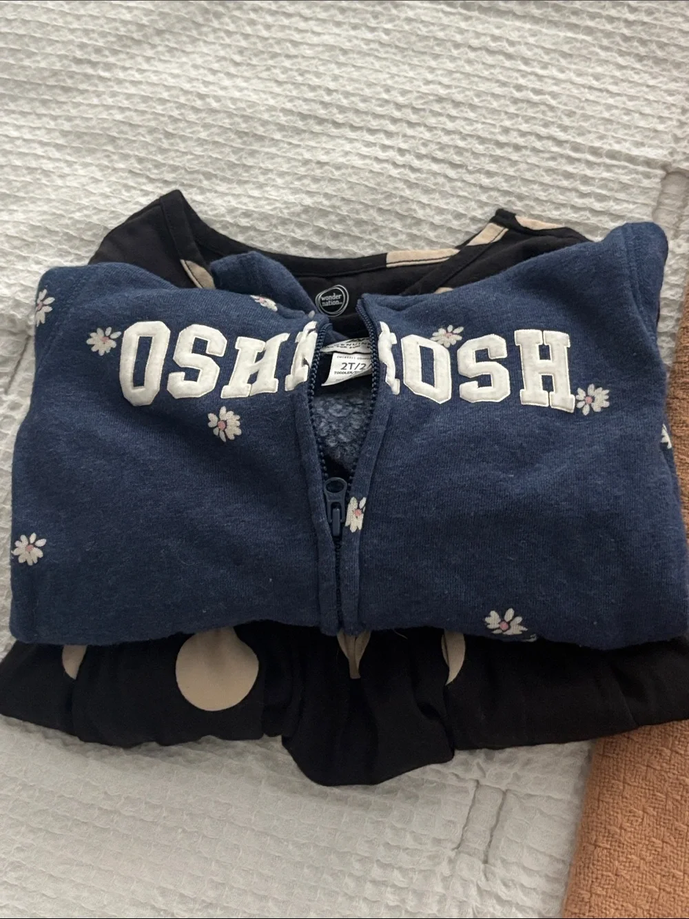 OshKosh B'gosh Navy Blue and Black polka dot dress bundle of 2
